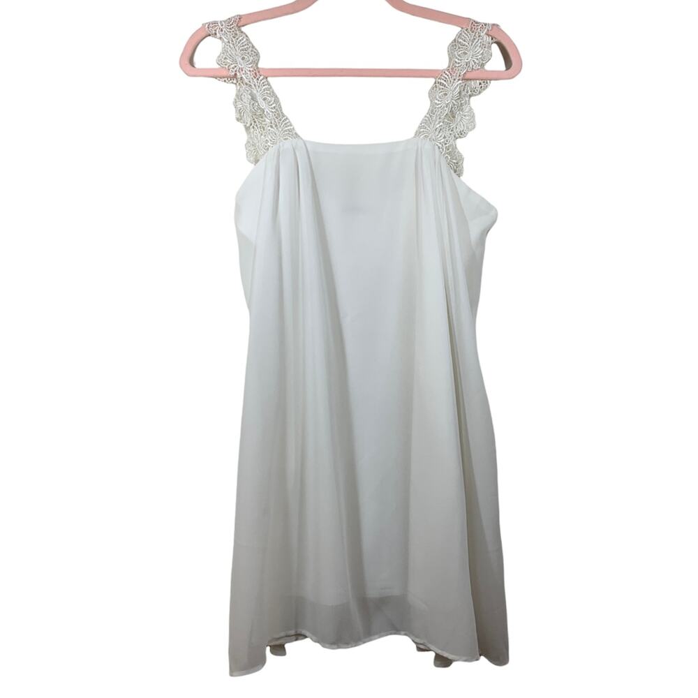 DAINTY HOOLIGAN White Sleeveless Mini Dress Lace Straps Small